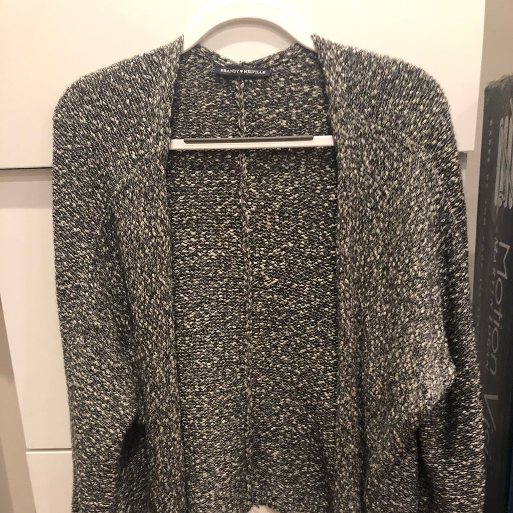 Brandy Melville cardigan open front black/white